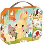 Janod Farm Puzzle într-o cutie 4 în 1 Animale de fermă (J03319) Puzzle