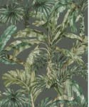 RASCH Miami Tapéta - Mintás, Sötétszürke, Levél, Zöld