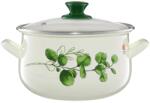 Emalia Olkusz Zománcozott Fazék Fedővel - 22 cm/5.7 L, Eukaliptusz