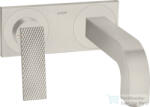 Hansgrohe AXOR CITTERIO falsík alatti mosdó csaptelep 22 cm-es kifolyóval, nem zárható leeresztővel, rombuszmetszéses fogantyúval, rozsdamentes acél hatású 39171800 (39171800)