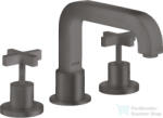Hansgrohe AXOR CITTERIO 3 üléses kádtöltő csaptelep zuhanyszett csatlakozás nélkül, szálcsiszolt fekete króm 39436340 (39436340)