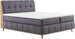 TEMPO KONDELA Boxspring ágy, 180x200, sötétszürke, ELISA