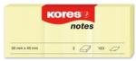 KORES Notes adeziv 40 x 50 mm galben pal 3 x 100 file Kores (KO46050)