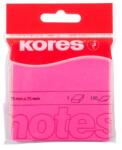 KORES Notes adeziv 75 x 75 mm roz neon 100 file Kores (KO47075) - dacris