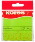 KORES Notes adeziv 75 x 75 mm verde neon 100 file Kores (KO47077) - dacris