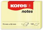 KORES Notes adeziv 50 x 75 mm galben pal 100 file Kores (KO46057)