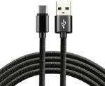 everActive USB-C fonott fekete gyorstöltő adatkábel 3A 1, 2 m (CBB-1.2CB)
