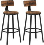 Vasagle LUND bárszék karfával, 2 db, 99x54cm, barna/fekete Vasagle