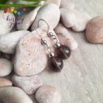 Kristály Jóga Shop Füstkvarc 10 mm-es nemesacél ásvány fülbevaló