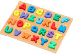  PUZZLE din lemn in relief ALFABET LITERE MARI DE TIPAR (101330)