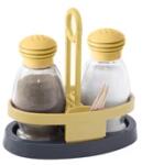 SOLMAZER IRIS Sand üveg fűszerszóró szett tartóval, 2 darabos, 2*95ml, homokszínű 122020-582 (122020-582) - bestbyte