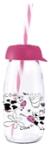 SOLMAZER IRIS Cow & Milk üveg palack szívószállal 250ml, rózsaszín 111722-013P (111722-013P) - bestbyte