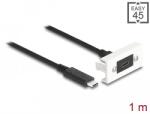Delock Easy 45 modul SuperSpeed USB 10 Gbps (USB 3.2 Gen 2) USB Type-C anya - USB Type-C apa rövid kábellel, 22, 5 x 45 mm (81386)