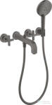 Hansgrohe AXOR CITTERIO falsík alatti kádtöltő csaptelep zuhanyszettel, szálcsiszolt fekete króm 39447340 (39447340)