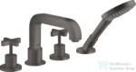 Hansgrohe AXOR Citterio 4 üléses kádtöltő csaptelep zuhanyszettel, szálcsiszolt fekete króm 39445340 (39445340)