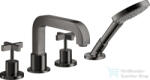 Hansgrohe AXOR Citterio 4 üléses kádtöltő csaptelep zuhanyszettel, polírozott fekete króm 39445330 (39445330)