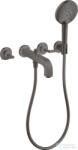 Hansgrohe AXOR CITTERIO falsík alatti kádtöltő csaptelep zuhanyszettel, szálcsiszolt fekete króm 39448340 (39448340)