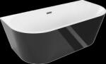 Mexen Ovális, szabadon álló fali kád 150 x 75 cm, fehér-fekete, grafit túlfolyó, 52671507575-66 (52671507575-66)