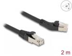 Delock Cablu de retea RJ45 6A S/FTP drept/unghi stanga 45 grade 2m Negru, Delock 80615 (80615)