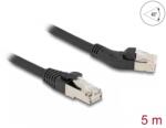 Delock Cablu de retea RJ45 6A S/FTP drept/unghi stanga 45 grade 5m Negru, Delock 80625 (80625)