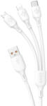 Dudao USB kábel - USB C / micro USB / Lightning 480Mb/s 6A 1.2m - fehér - bluedigital