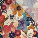 Takoy Viszkóz vászon fényes hatással - sötét virágok 26