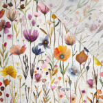 Takoy Viszkóz vászon fényes hatással - világos virágok 28