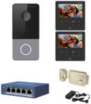 Hikvision Videointerfon IP Hikvision pentru o familie, 2 monitoare 4.3 inch, kit complet