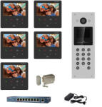 Hikvision Videointerfon IP Hikvision 5 familii, 5 monitoare 4.3 inch