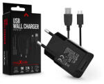 Maxlife MXTC-01 10W hálózati töltő adapter + USB/microUSB kábel 1m - fekete