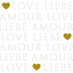 PPD Love letters pearl dombornyomott papírszalvéta 33x33cm, 20db-os - szep-otthon