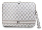 DKNY PU Leather Checkered Pattern and Stripe Laptop táska, 13-14", bézs (DKCS14PVSHLE)