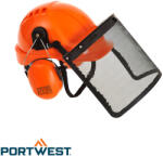 Portwest PW98 védősisak rostéllyal és hallásvédő fültokkal (SNR 27 dB) (PW98)
