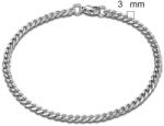  Elegance nemesacél karlánc dekoratív csiszolású ezüst színű karlánc 3 mm x 18 cm - 20 cm - 22 cm -24 cm hosszúságban választható (1332)