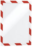 Durable Infókeret A4, öntapadó mágneses záródás 2 db/csomag, Durable Duraframe® Security, piros/fehér - delfinbuvar
