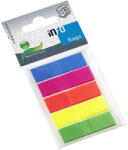Info Notes Jelölőcímke 12, 5x43mm, 5x26lap, műanayag (5cb) Info Notes 5 klf. teleszín - delfinbuvar