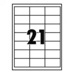  Etikett címke, 63, 5x38, 1mm, 100 lap, 21 címke/lap - delfinbuvar