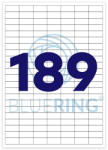 Bluering Etikett címke, 25, 4x10mm, 100 lap, 189 címke/lap Bluering® - delfinbuvar