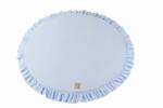 MeowBaby Saltea de joaca din spuma MeowBaby pentru copii, rotunda cu volanas, catifea baby blue (MATA024)