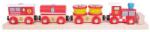 Bigjigs Toys Trenuletul pompierilor - BigJigs (BJT474) Trenulet