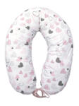 Amy Perna pentru gravide si alaptare cu husa detasabila din bumbac 100% si umplutura antialergica BabySoft Inimioare Amy (83266)