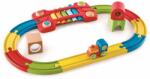 Hape Jucarie din lemn Hape - Sina de tren senzoriala 14 piese (E3822A) Trenulet
