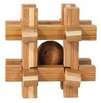 Fridolin Joc logic IQ din lemn de bambus Box with ball (Fr_17466) - kidostore