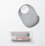 Miniware Baveta bebelusi Miniware Roll & Lock, 100% din silicon alimentar Grey (mw_SBIBG) Bavata