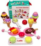 Lelin Set de joaca 25 piese din lemn pentru inghetata Lelin L40105 (L40105) Bucatarie copii