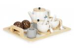 ECOTOYS Set de joaca ceai din lemn 17 piese Ecotoys (EDIW10B318) Bucatarie copii