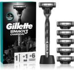 Gillette Mach3 Charcoal borotva állvánnyal + cserepenge 6 db