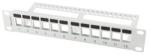 Lanberg PPKS-9112-S 10" 1U üres szürke patch panel 12 db Keystone jack fogadására, kábeltartóval (PPKS-9112-S)