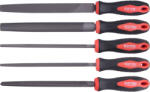 Extol Premium fémreszelő klt. , 5 db (lapos, félkerek, kerek, háromszög, négyszög), 200mm, T12 acél, vágat 2, finom, TPR gumis műa
