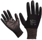  Kötött kesztyű fekete nylon, XL-es méret, 10 poliuretánba mártott teny. és ujjhegy. , gumírozott mandzse (0108006360100) (0108006360100)